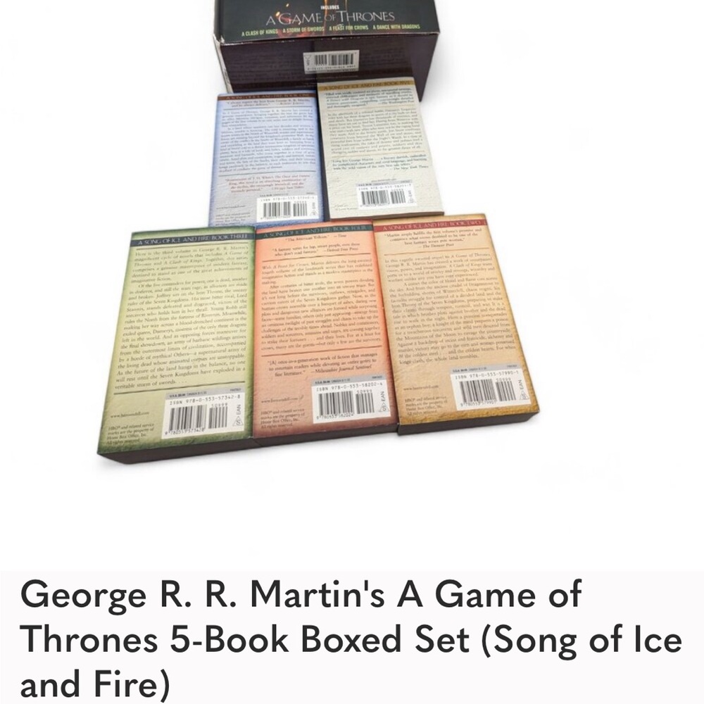George R.R. Martin A Song of Ice and Fire 5-Book Boxed Set - UNREAD fresh spines - Picture 6 of 6